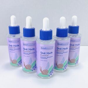 5 Pk Global Beauty Care Snail Mucin Essence Hydrating Brightening 1.7 fl oz NEW